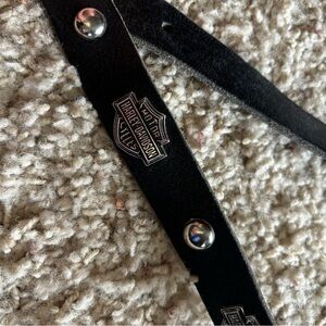 Harley-Davidson Black Leather belt with Silver Accents